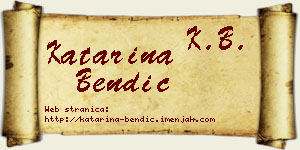 Katarina Bendić vizit kartica